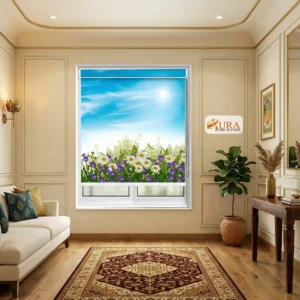 Sunny Meadow Daisy & Lavender Floral Roller Blind