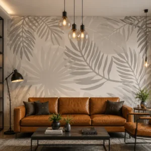 Modern Tropical Palm Leaf Wallpaper Mural for Living Room