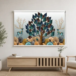 Abstract Tree of Life Deer Roller Blind