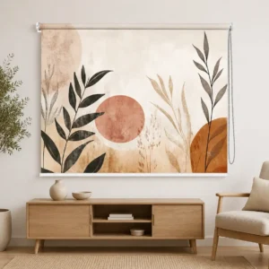 Boho, Abstract Botanical Sunset Roller Blind