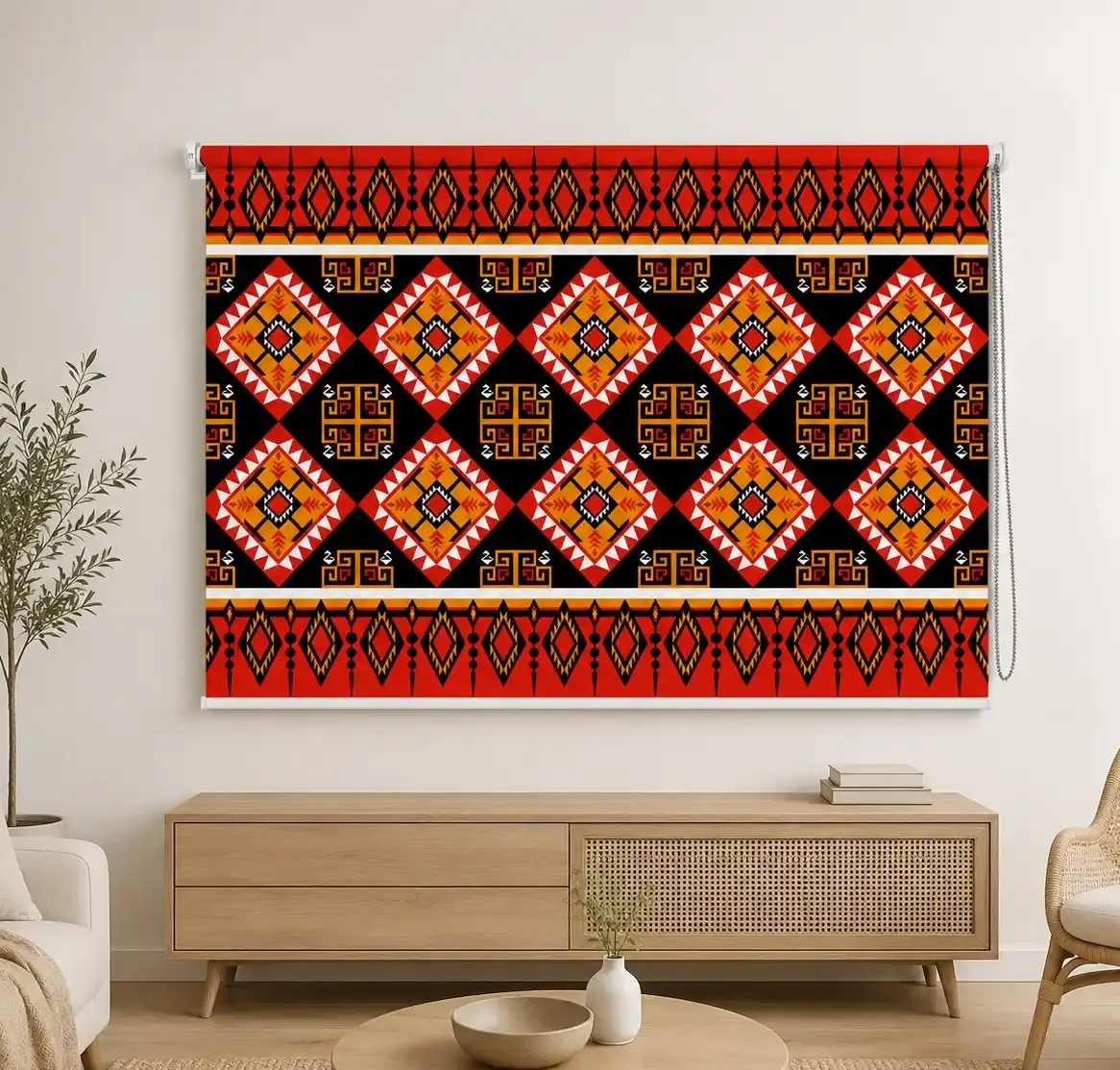 Boho Aztec, Tribal Geometric Roller Blind 1 Boho Aztec, Tribal Geometric Roller Blind