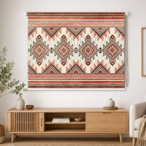 Boho Geometric, Southwestern Tribal Diamond Roller Blind