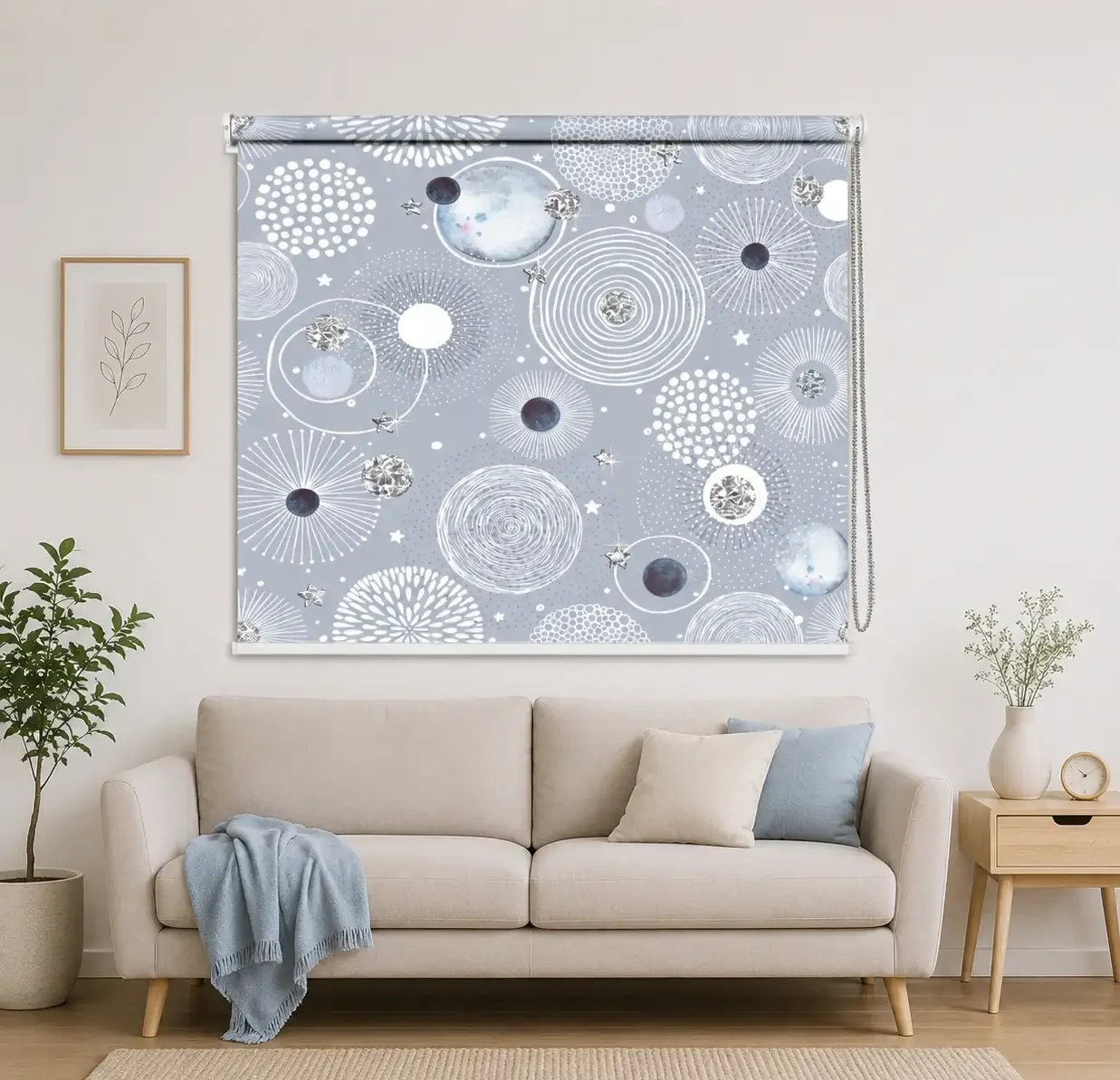Celestial Orbit Pattern Roller Blind for Kids Room 1 Celestial Orbit Pattern Roller Blind for Kids Room