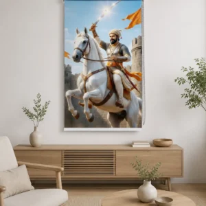 Chhatrapati Shivaji Maharaj White Horse Roller Blind