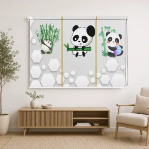Cute Cartoon Panda Kids Room Roller Blind