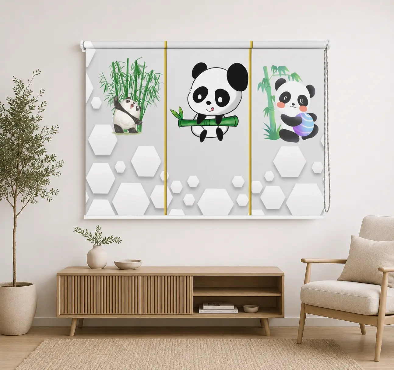 Cute Cartoon Panda Kids Room Roller Blind 1 Cute Cartoon Panda Kids Room Roller Blind