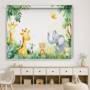 Cute Jungle Safari Animals Kids Room Roller Blind