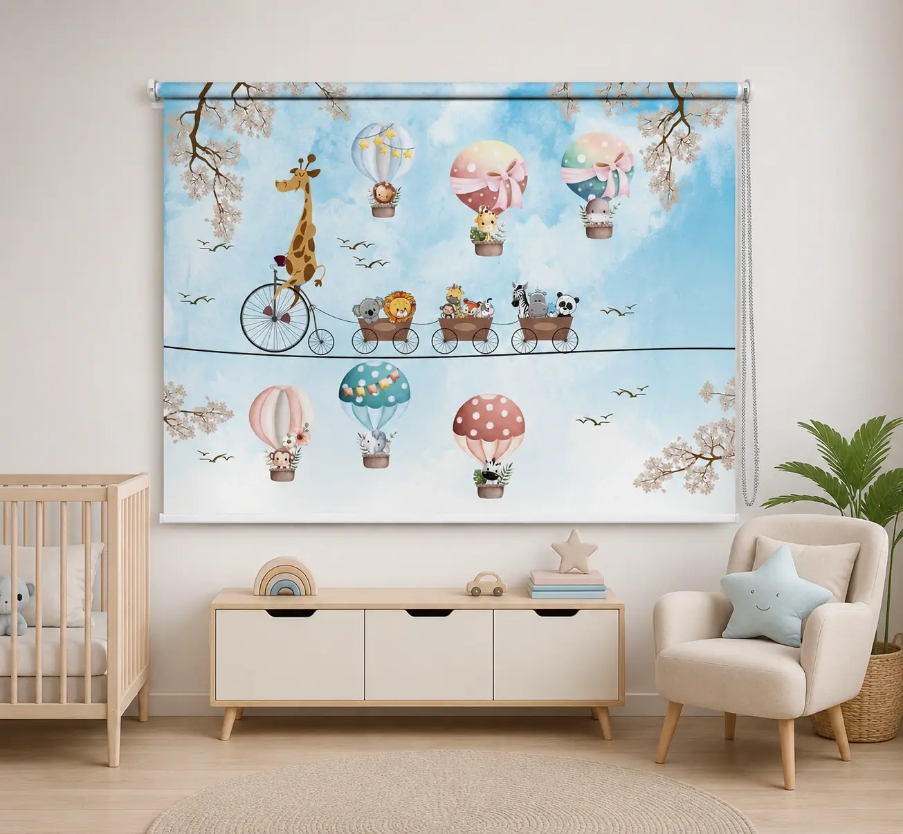 Cute Safari Animal Roller Blind 1 Cute Safari Animal Roller Blind