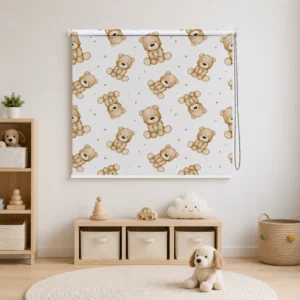 Cute Teddy Bear Roller Window Blind with Adorable Bear Pattern