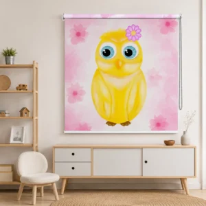 Cute Yellow Owl Roller Blind for Kids Room