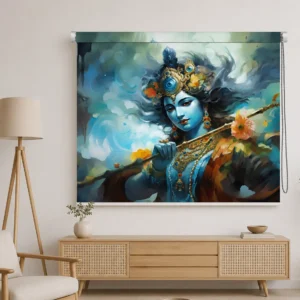 Divine Krishna Flute Art Roller Blind