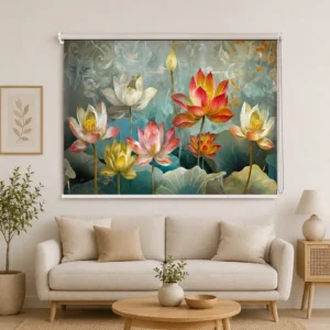 Elegant Lotus Blossom Roller Blind