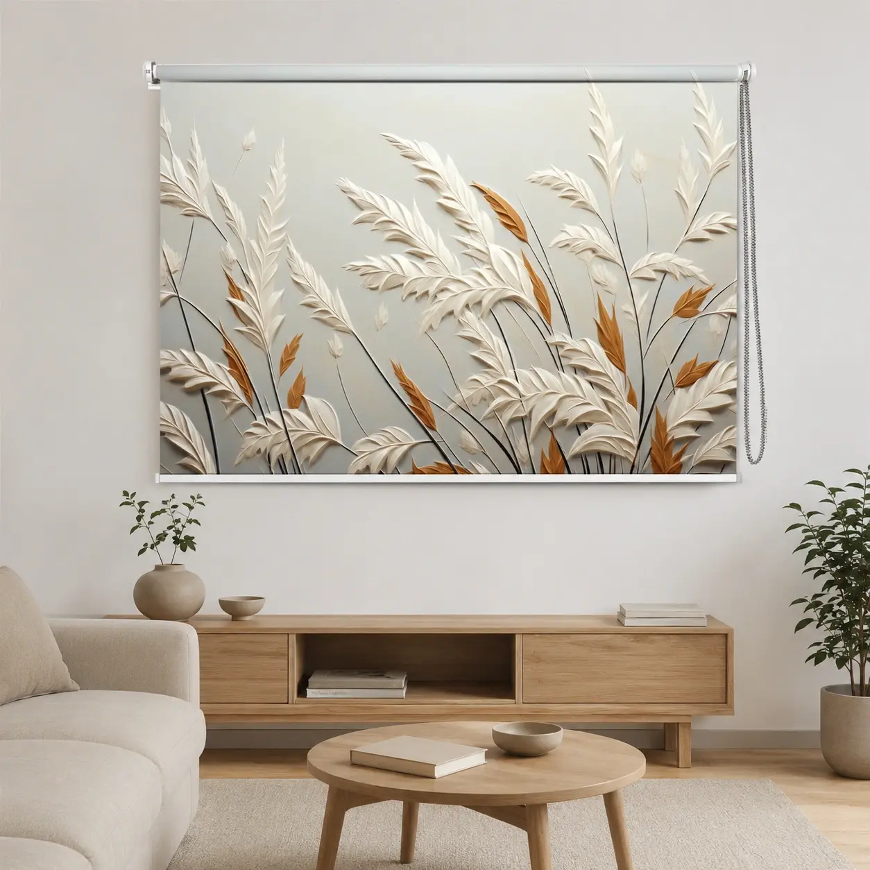Elegant Pampas Grass Roller Blind 1 Elegant Pampas Grass Roller Blind