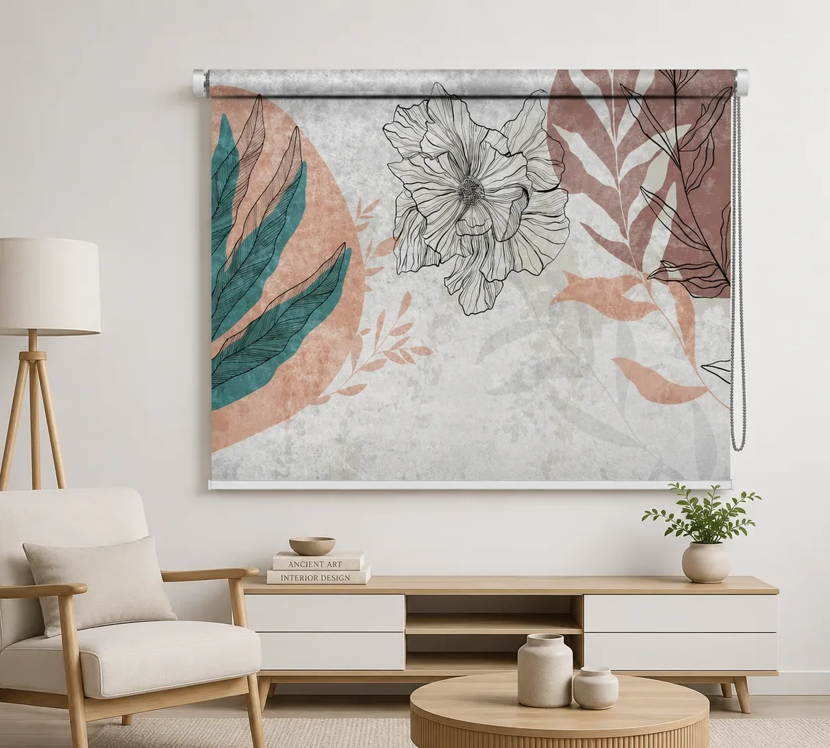 Floral, Modern Abstract Botanical Roller Blind 1 Floral, Modern Abstract Botanical Roller Blind