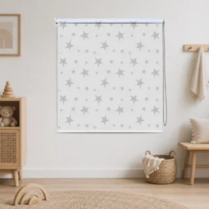 Grey Star Pattern Minimalist Kids Room Roller Blind