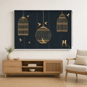 Luxury Gold Birdcage Roller Blind