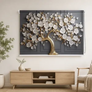Luxury White Blossom Tree Roller Blind