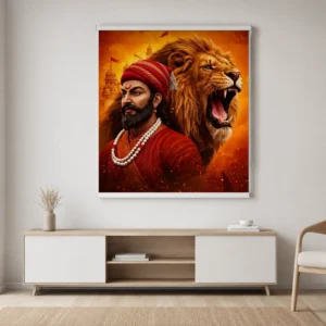 Maratha Heritage, Shivaji Maharaj & Lion Roller Blind