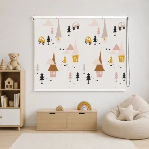 Minimalist, Scandinavian Village Roller Blind