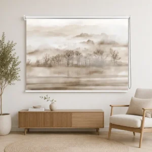 Misty Woodland Landscape Roller Blind