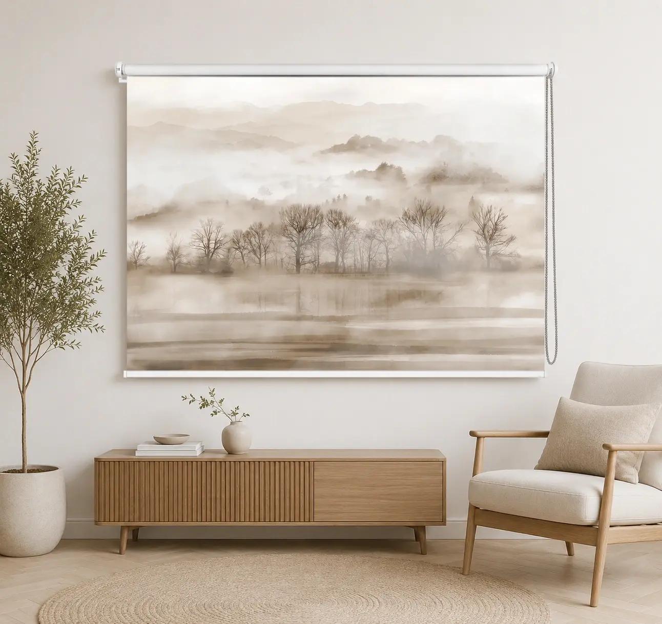 Misty Woodland Landscape Roller Blind 1 Misty Woodland Landscape Roller Blind