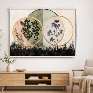 Modern Botanical Geometric Roller Blind