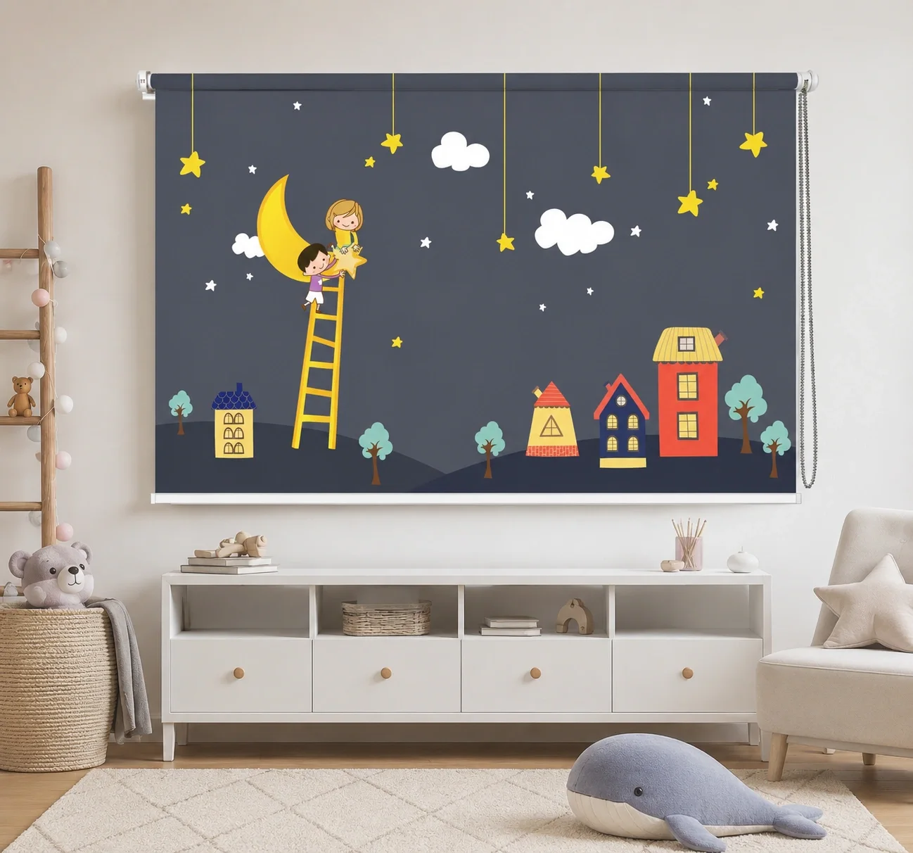 Moon & Stars Kids Roller Blind 1 Moon & Stars Kids Roller Blind