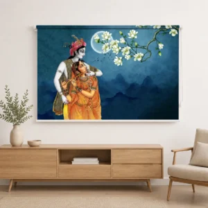 Moonlit Radha Krishna Magnolia Roller Blind