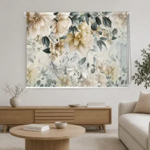 Neutral Botanical Design Beige Floral Roller Blind