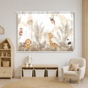 Neutral Jungle Safari Animal Roller Blind for Kids