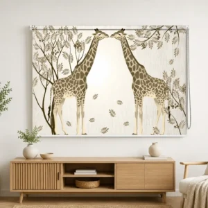 Neutral Safari Giraffe Roller Blind for kids Room