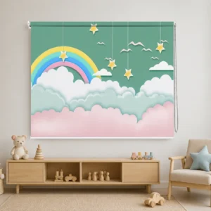 Pastel Rainbow Clouds Roller Blind for Kids