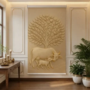Sacred Cow & Calf Tree of Life Printed Roller Blind