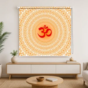 Sacred Om Mandala Roller Blind for Mandir