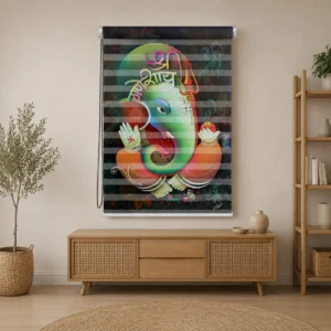 Shree Ganesh zebra Blind for Pooja Room or Temple