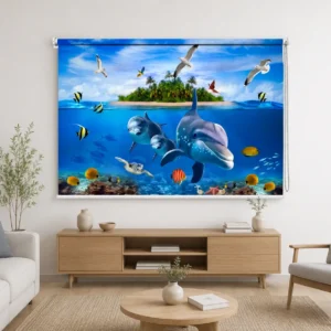 Tropical Dolphin Ocean Roller Blind