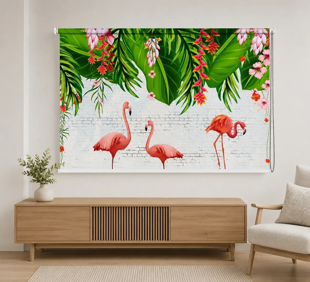 Tropical Flamingo Roller Blind 1 Tropical Flamingo Roller Blind