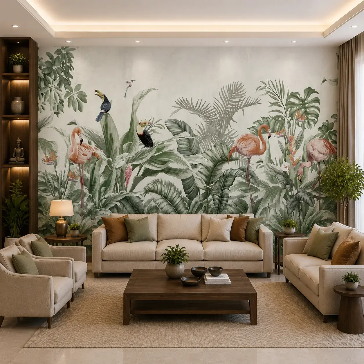 Tropical Flamingo & Toucan Wallpaper – Exotic Jungle Decor 1 Tropical Flamingo & Toucan Wallpaper – Exotic Jungle Decor