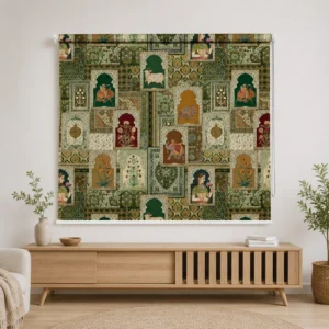Vintage Indian Heritage Roller Blind – Mughal Floral Design