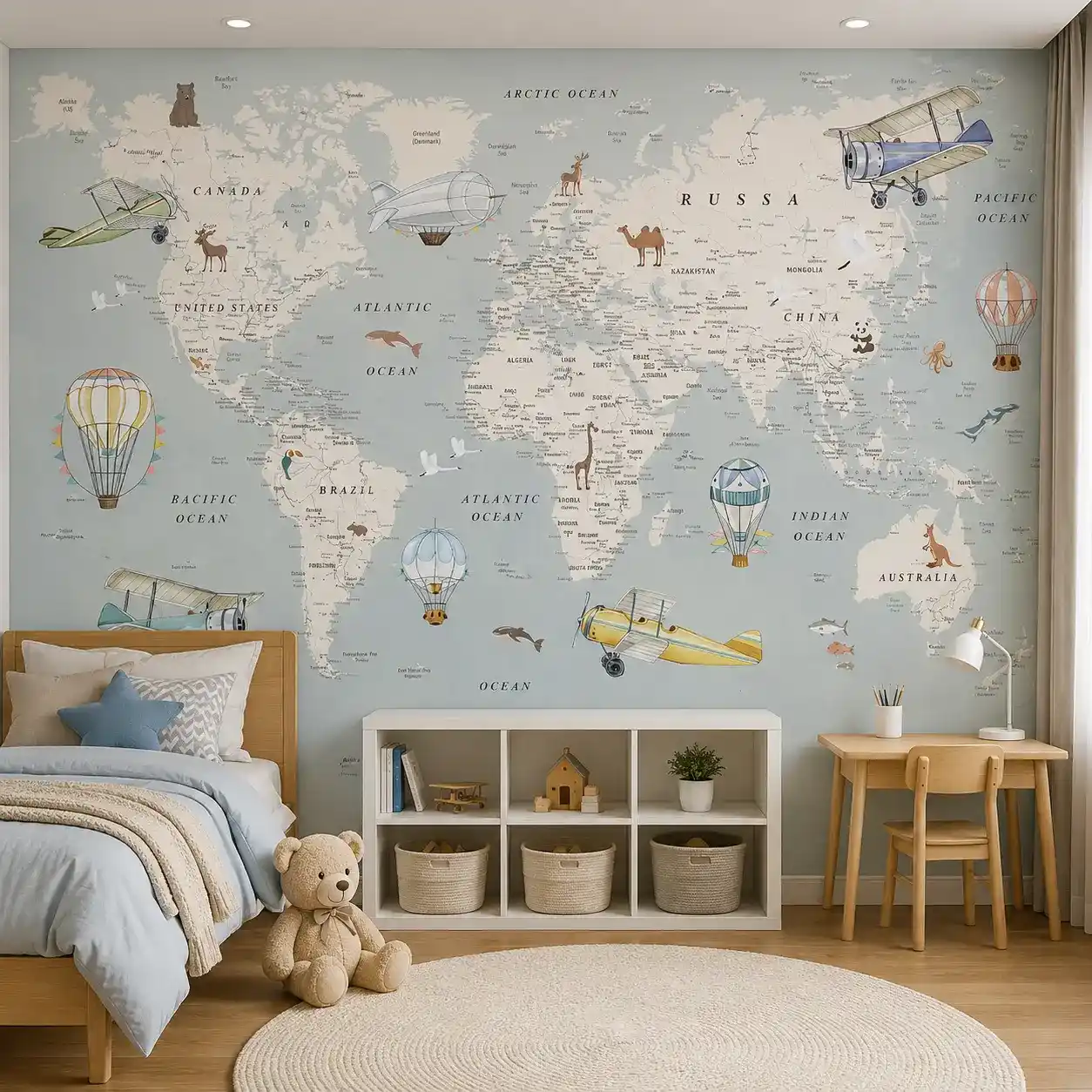 Vintage World Map Kids Wallpaper 1 Vintage World Map Kids Wallpaper