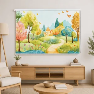 Watercolor Spring Landscape Roller Blind