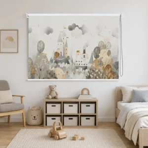 Whimsical Castle Landscape Roller Blind for Kids Bedroom