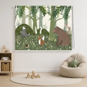 Woodland Forest Animals Roller Blind for Kids Bedroom
