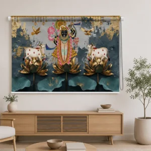 lord Krishna, Shreenathji Lotus Divine Roller Blind