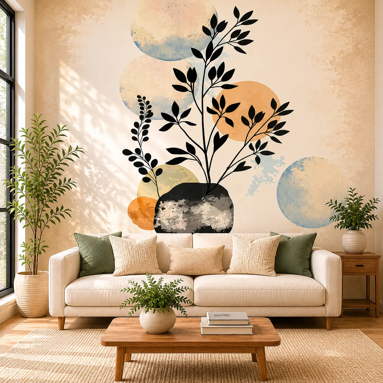 Abstract Botanical Black Leaf Vase Wallpaper 1 Abstract Botanical Black Leaf Vase Wallpaper
