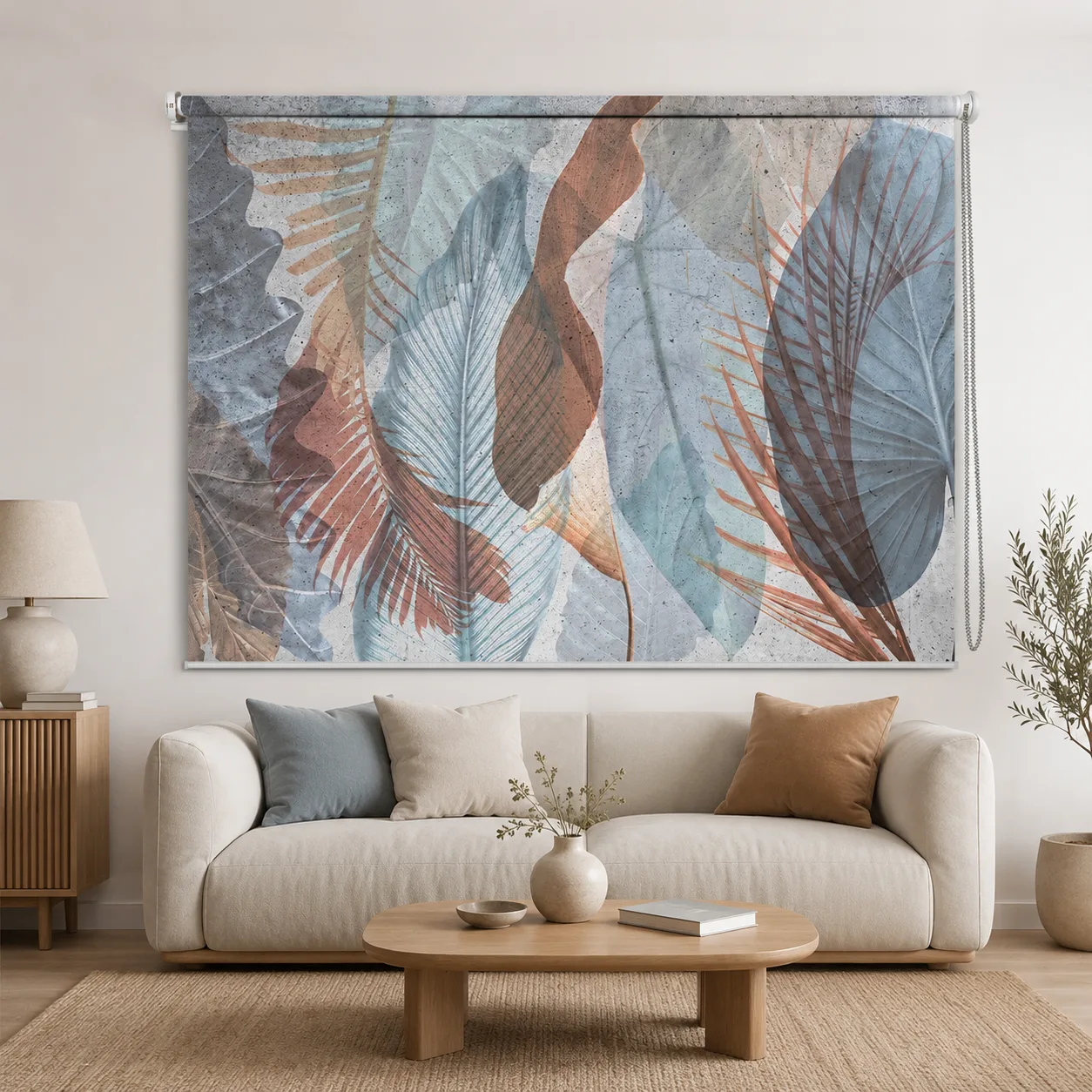Botanical, Abstract Tropical Leaves 3D Roller Blind 1 Botanical, Abstract Tropical Leaves 3D Roller Blind