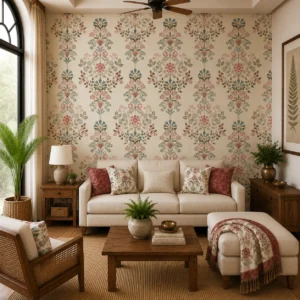 Classic & Cottage Style Vintage Floral Damask Wallpaper