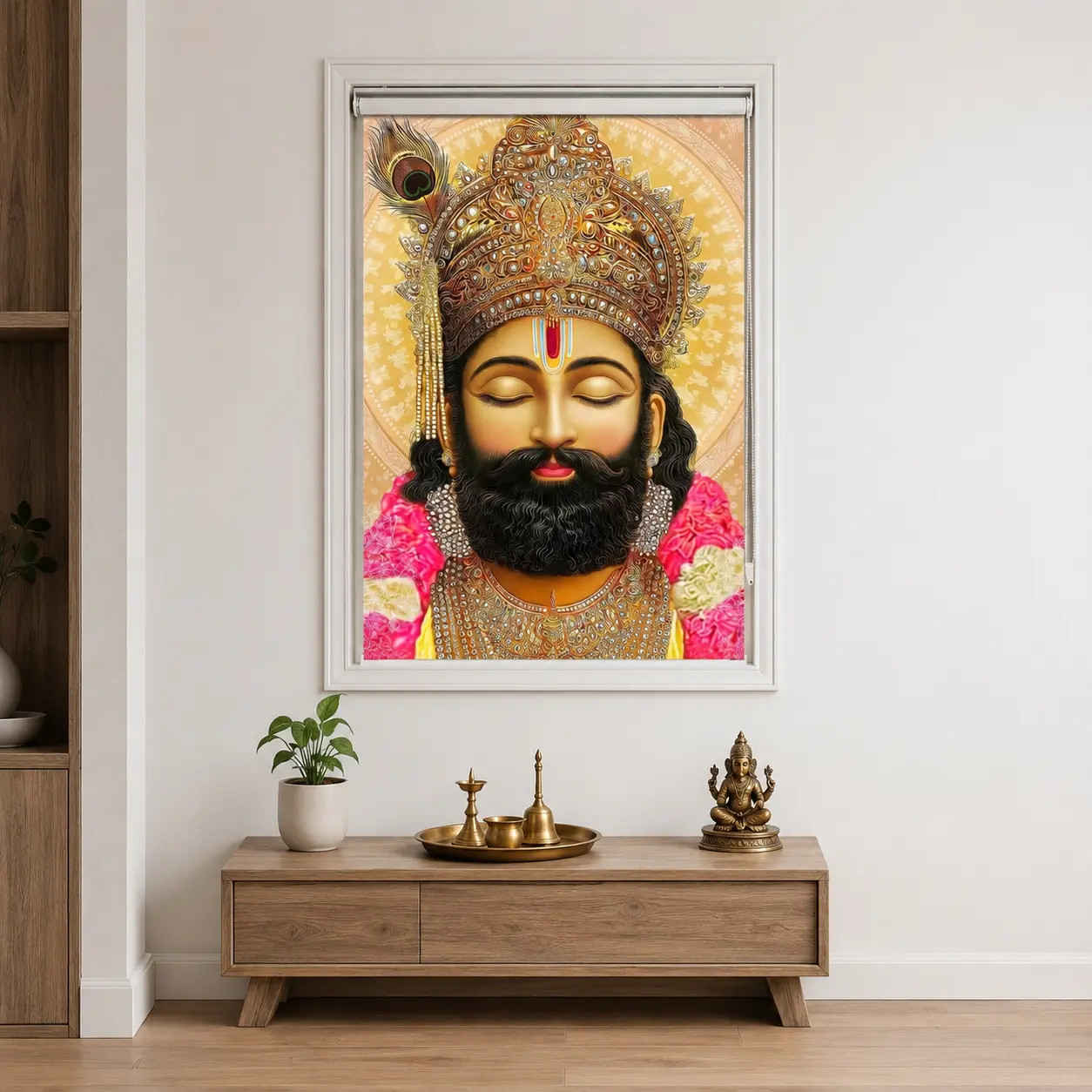 Khatu Shyam Ji Devotional Roller Blind for Pooja Room 1 Khatu Shyam Ji Devotional Roller Blind for Pooja Room