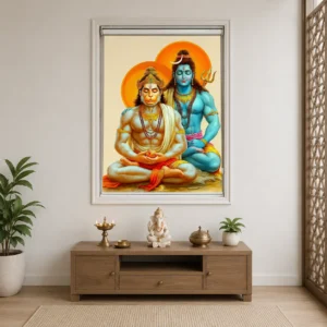 Lord Hanuman & Shiva Meditation Roller Blind