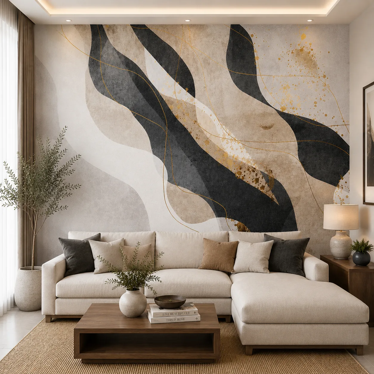 Luxury Abstract Black & Gold Wallpaper 1 Luxury Abstract Black & Gold Wallpaper Mural
